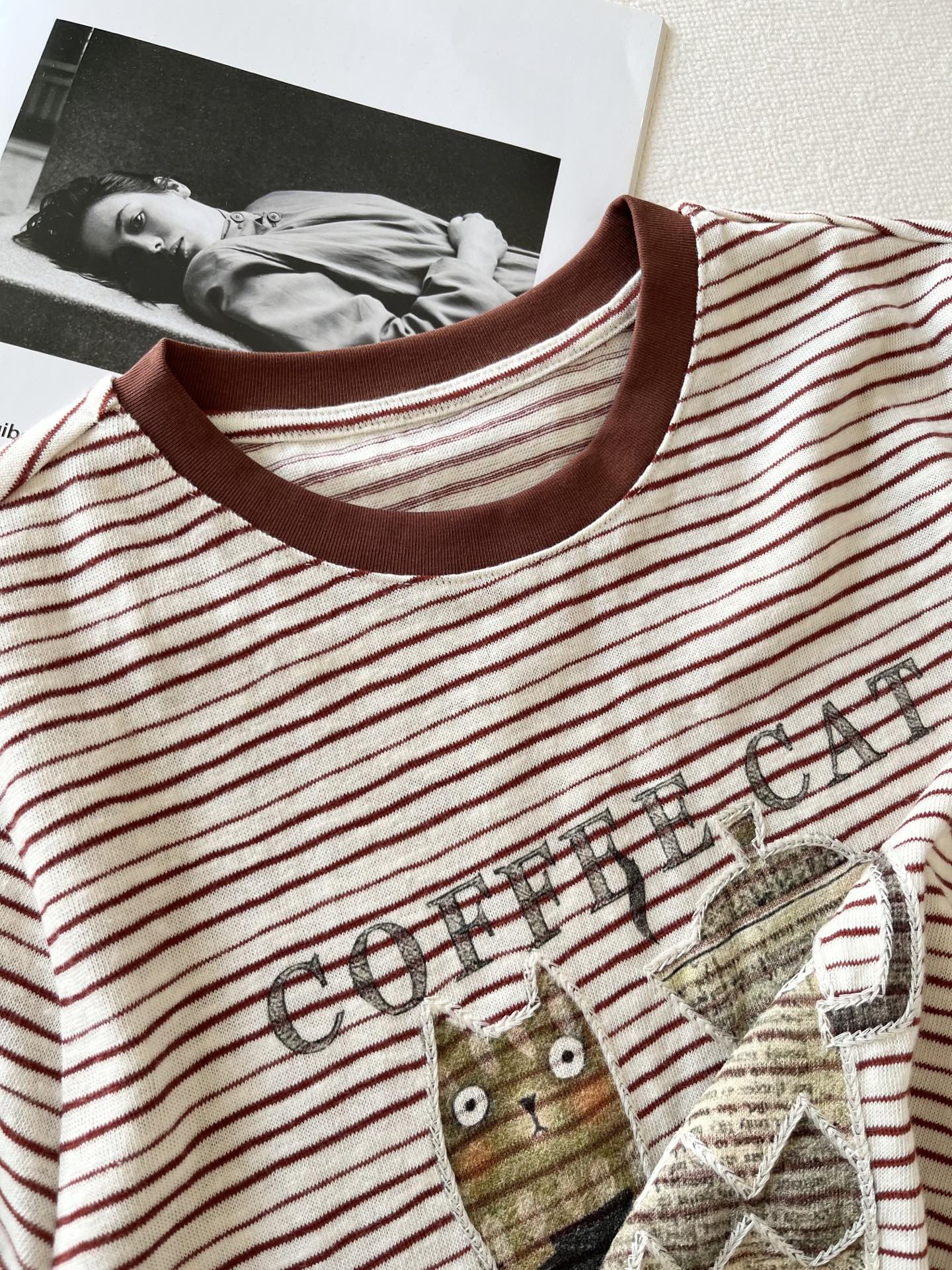 🛒𝐍𝐄𝐖 · 𝟐𝟎𝟐6/爆款现货【春夏上新】 设计师小众｜2026新款立体麦穗轮廓刺绣工艺款弹力T恤高订