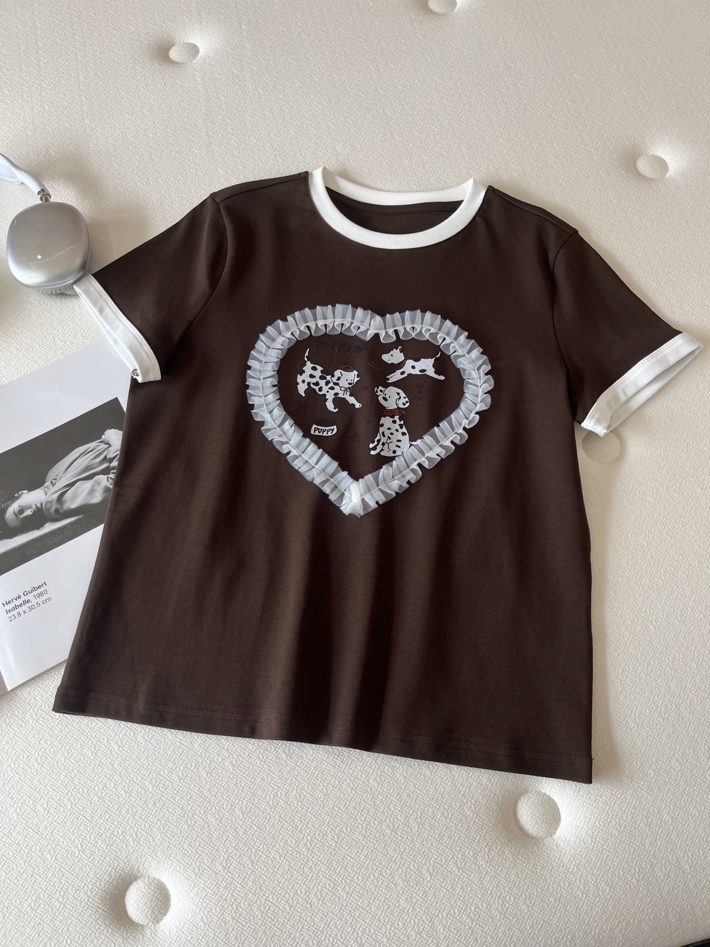 🛒𝐍𝐄𝐖 · 𝟐𝟎𝟐6/爆款现货【春夏上新】 设计师小众｜2026新款网纱立体爱心工艺款弹力T恤高订面料