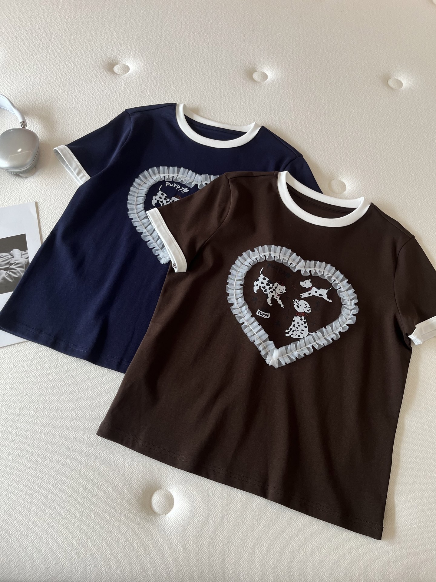 🛒𝐍𝐄𝐖 · 𝟐𝟎𝟐6/爆款现货【春夏上新】 设计师小众｜2026新款网纱立体爱心工艺款弹力T恤高订面料