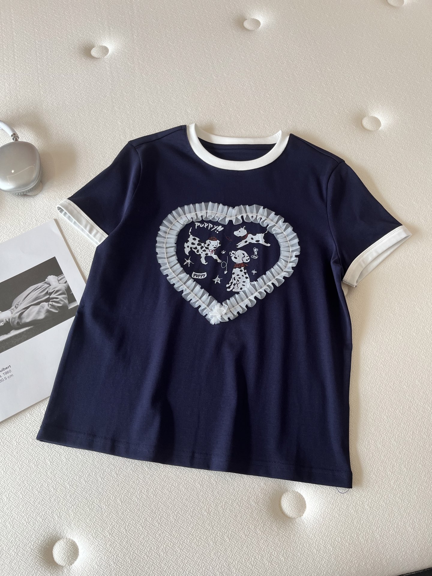 🛒𝐍𝐄𝐖 · 𝟐𝟎𝟐6/爆款现货【春夏上新】 设计师小众｜2026新款网纱立体爱心工艺款弹力T恤高订面料