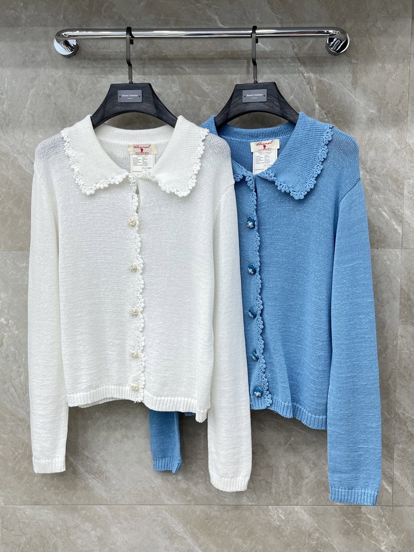 🛒𝐍𝐄𝐖 · 𝟐𝟎𝟐6/爆款现货设计师  小众｜26新品翻边手钩花钻扣针织开衫王炸单品，精致常规版型上身