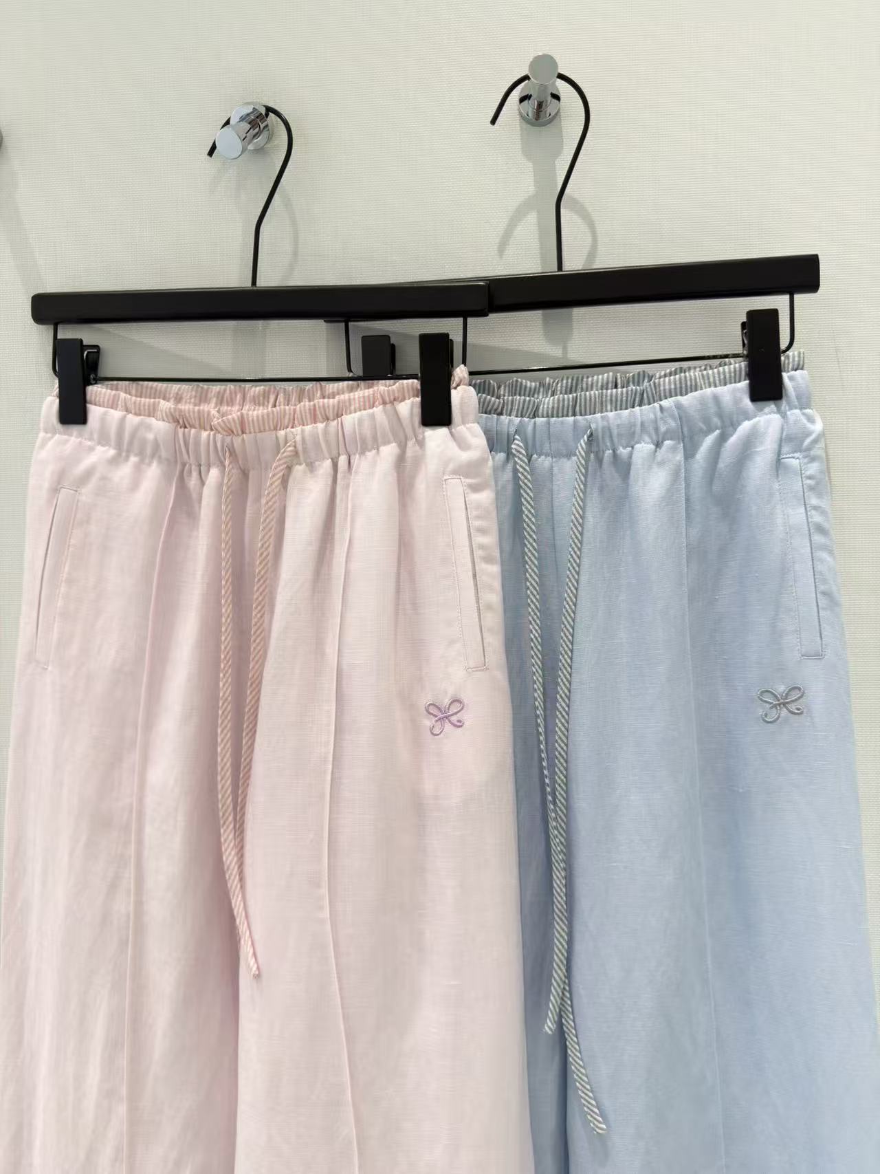🛒𝐍𝐄𝐖 · 𝟐𝟎𝟐6/爆款现货【春夏上新】设计师｜26新品天丝亚麻休闲裤高端定制条纹拼接抽绳长裤极简主