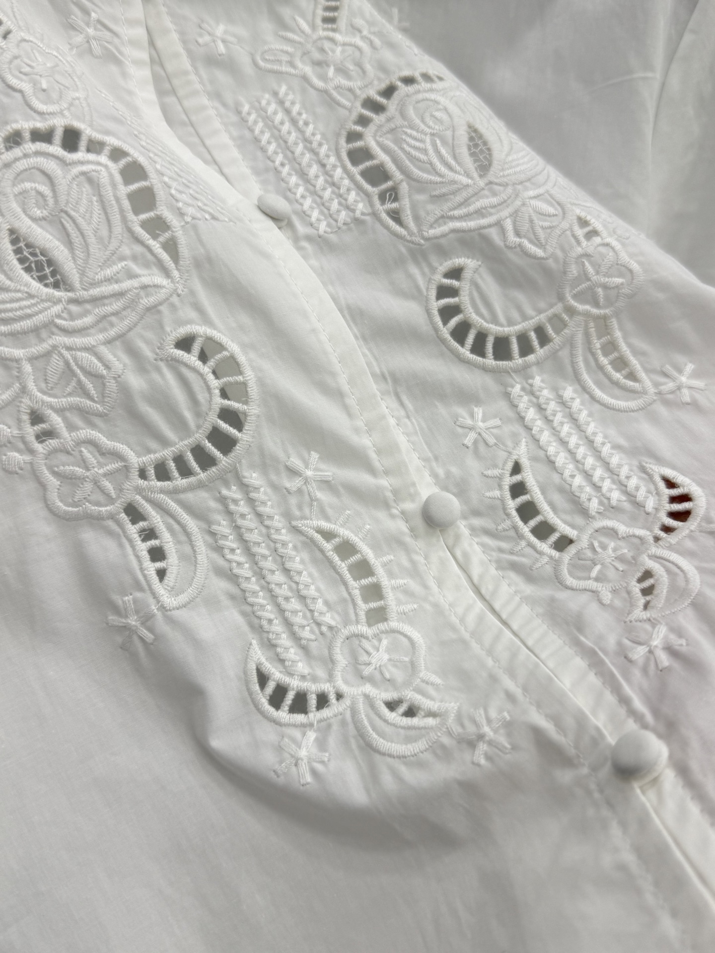 🛒𝐍𝐄𝐖 · 𝟐𝟎𝟐6/爆款现货原单品质 小众｜2026新品排扣镂空刺绣衬衫精致版型，高级肌理细腻 极简