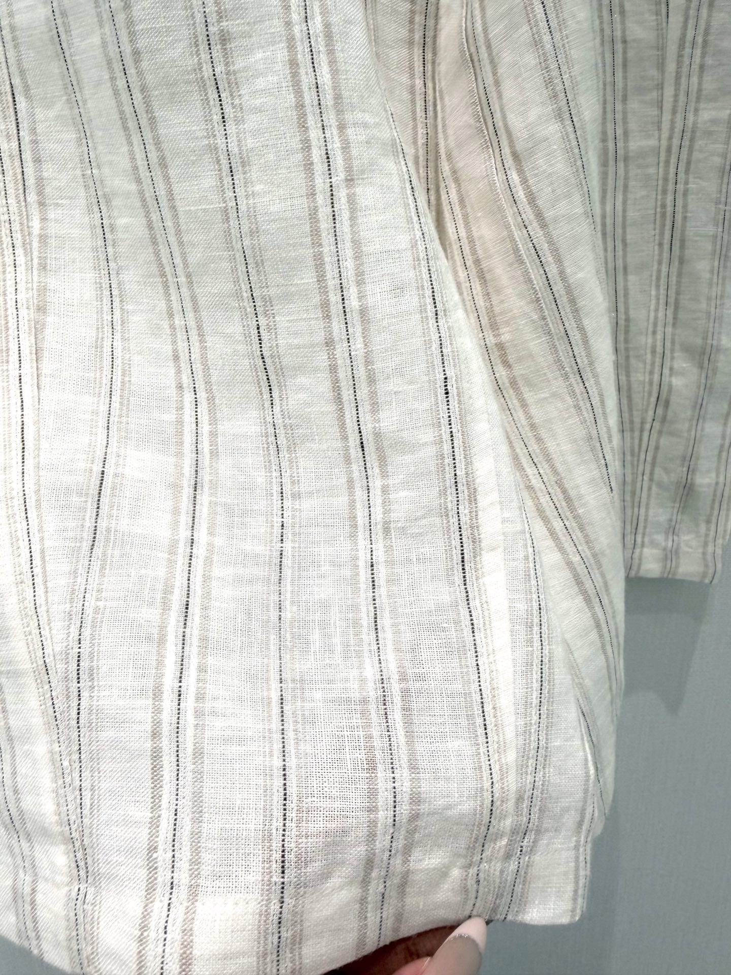🛒𝐍𝐄𝐖 · 𝟐𝟎𝟐6/爆款现货设计师   原创*｜2026抽绳金丝亚麻条纹休闲裤定制YB材质 工艺处理