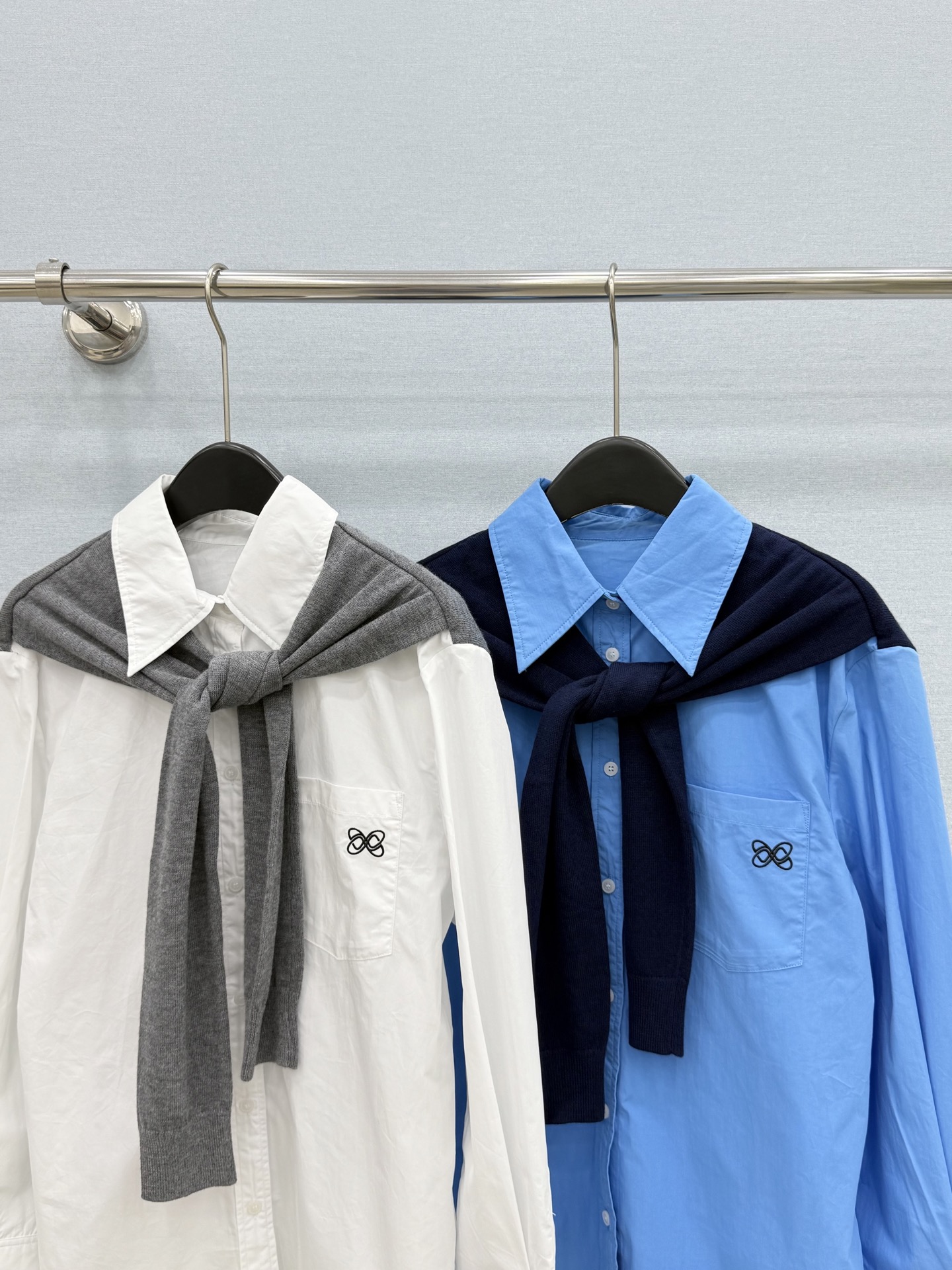 🛒𝐍𝐄𝐖 · 𝟐𝟎𝟐6/爆款现货【原版定制】Ann* ｜2026新品专柜同款针织披肩拼接假两件衬衫定制Y