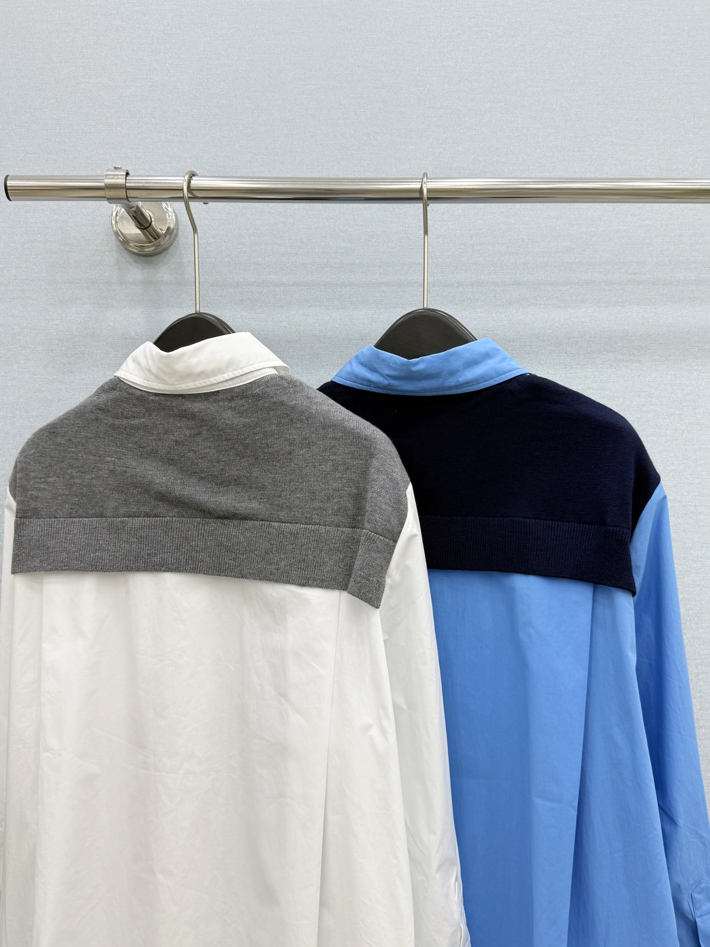 🛒𝐍𝐄𝐖 · 𝟐𝟎𝟐6/爆款现货【原版定制】Ann* ｜2026新品专柜同款针织披肩拼接假两件衬衫定制Y