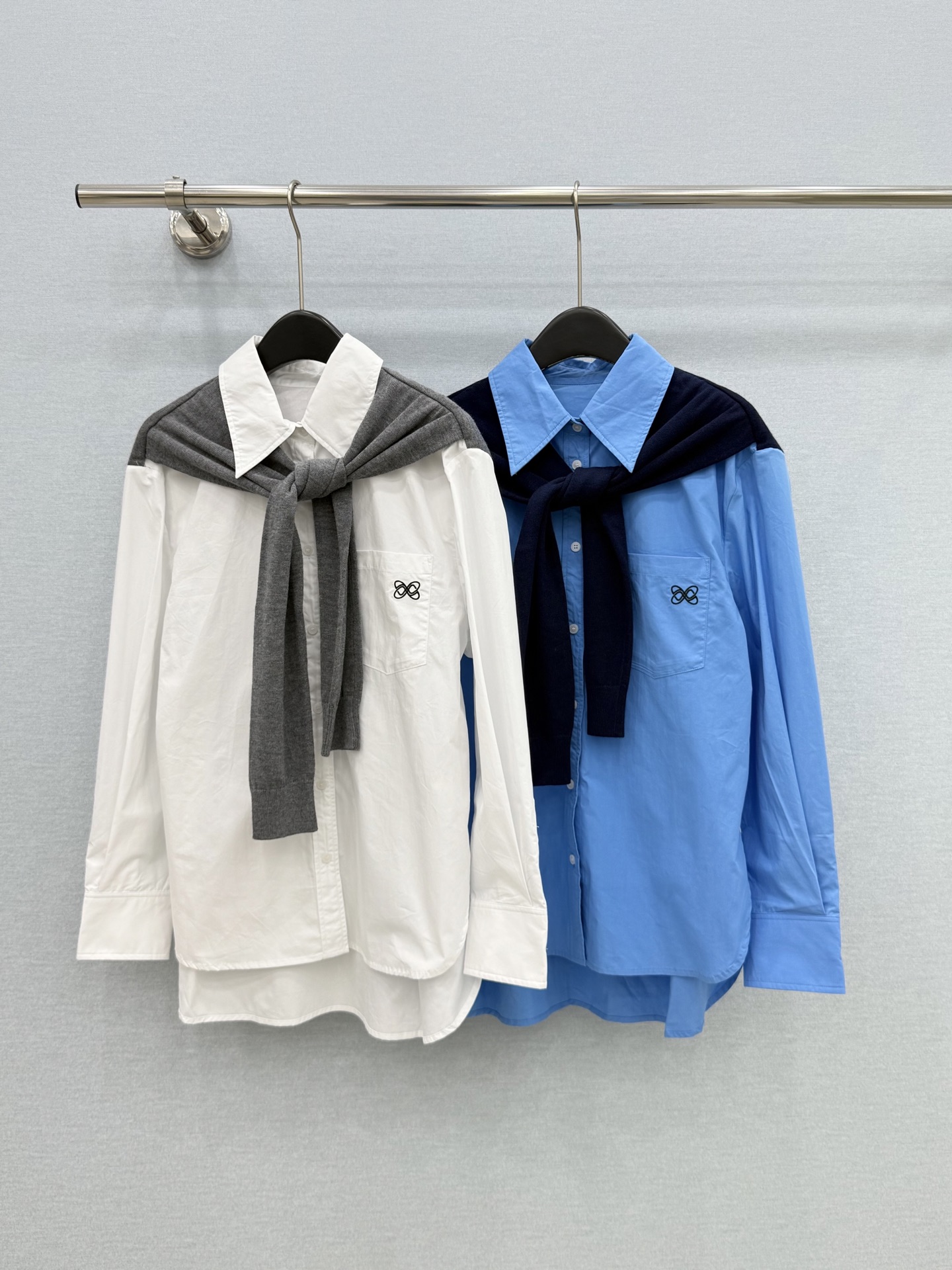 🛒𝐍𝐄𝐖 · 𝟐𝟎𝟐6/爆款现货【原版定制】Ann* ｜2026新品专柜同款针织披肩拼接假两件衬衫定制Y