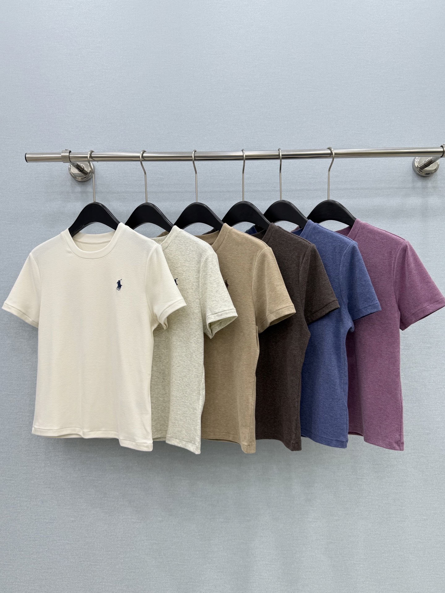 🛒𝐍𝐄𝐖 · 𝟐𝟎𝟐6/爆款现货【原版定制】Ral*拉夫 ｜2026新品专柜圆领极简弹力刺绣𝑇𝑒𝑒定制Y