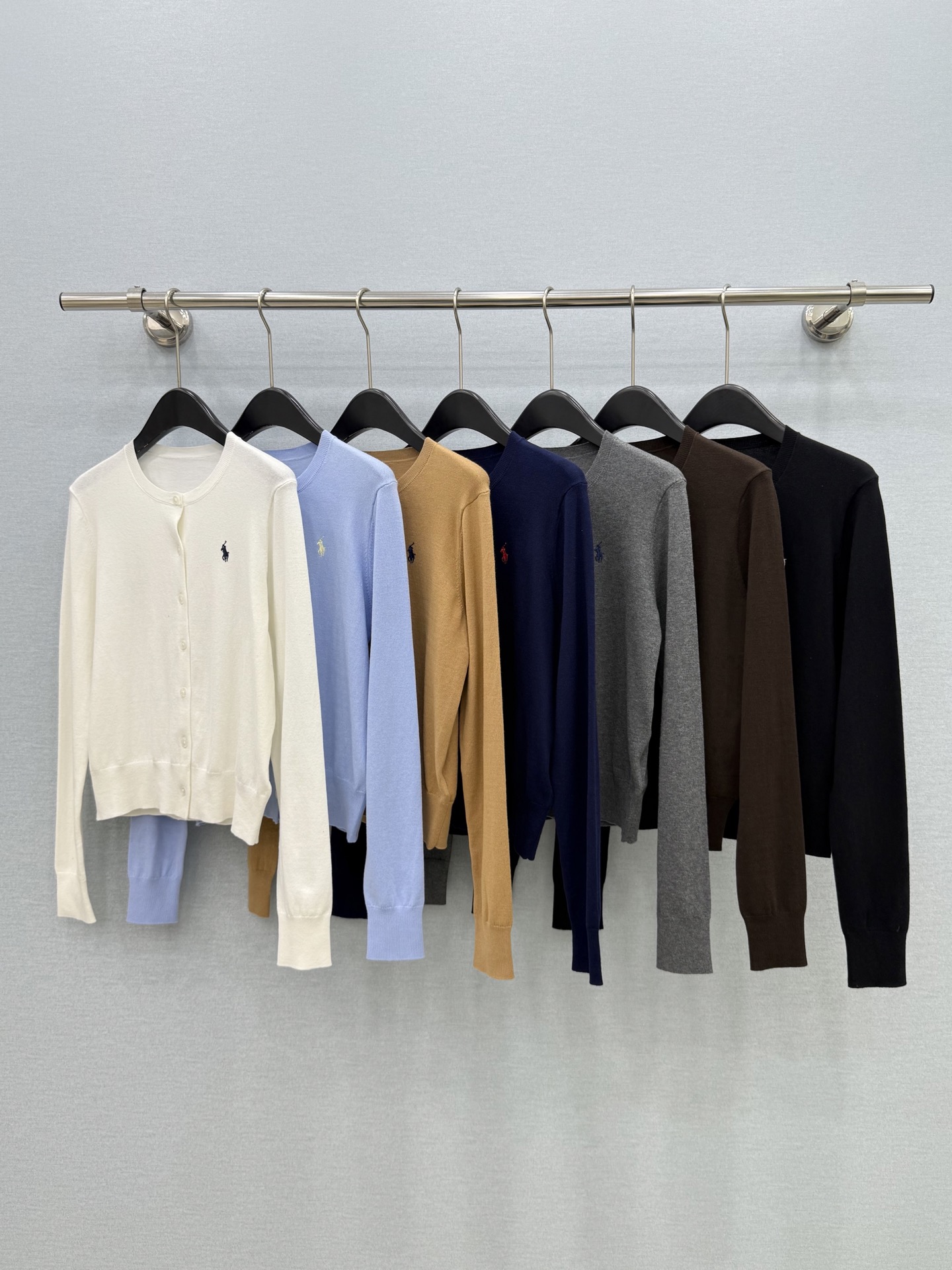 🛒𝐍𝐄𝐖 · 𝟐𝟎𝟐6/爆款现货【原版定制】Ral*拉夫 ｜2026新品专柜圆领极简弹力刺绣针织开衫 系