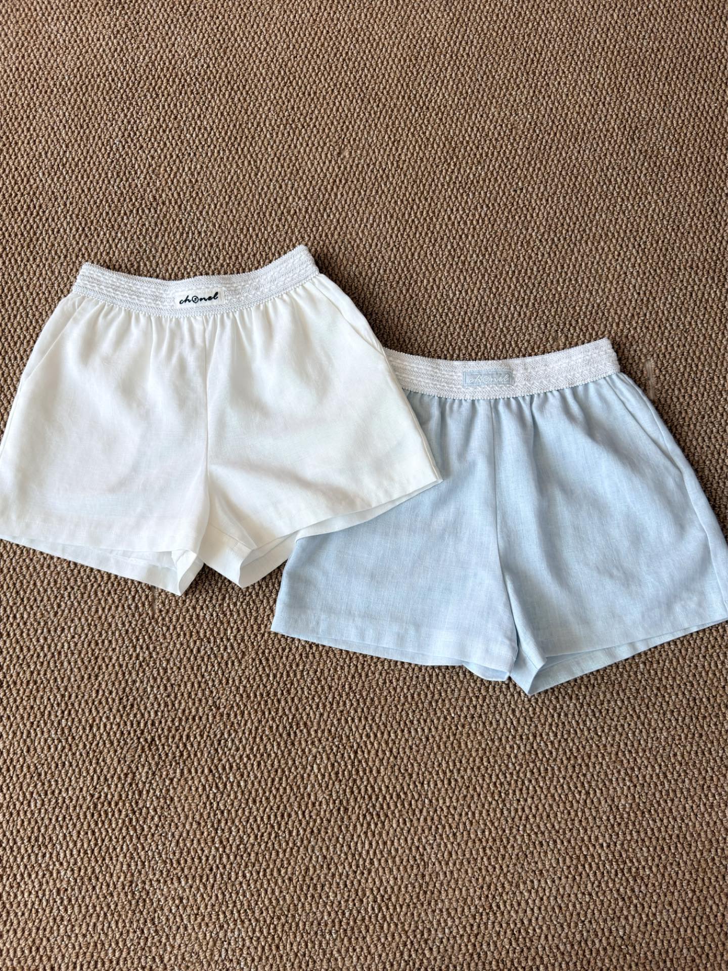 🛒𝐍𝐄𝐖 · 𝟐𝟎𝟐6/爆款现货【原单品质】小香风 ｜2026新品蕾丝松紧腰彩丝亚麻来赛尔短裤 定制材质