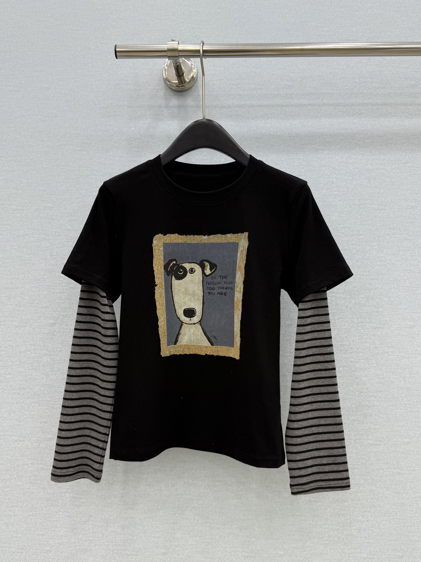 🛒𝐍𝐄𝐖 · 𝟐𝟎𝟐6/爆款现货 【原单品质】 小众｜2026新款印花假两件长袖T恤 高订面料，减龄百搭版型  ，上身的