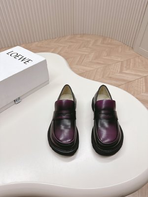 Best Fake Loewe Casual Shoes Loafers Single Layer Shoes Calfskin Cowhide Rubber Vintage Casual