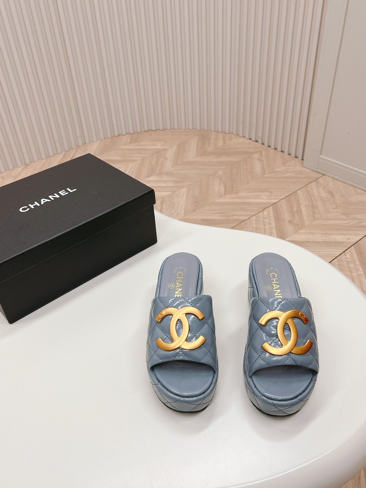 Chanel Shoes Sandals Slippers Rubber Sheepskin
