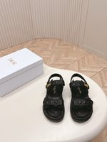 mirror copy luxury
 Dior Shoes Sandals Gold Hardware Cowhide Sheepskin TPU
