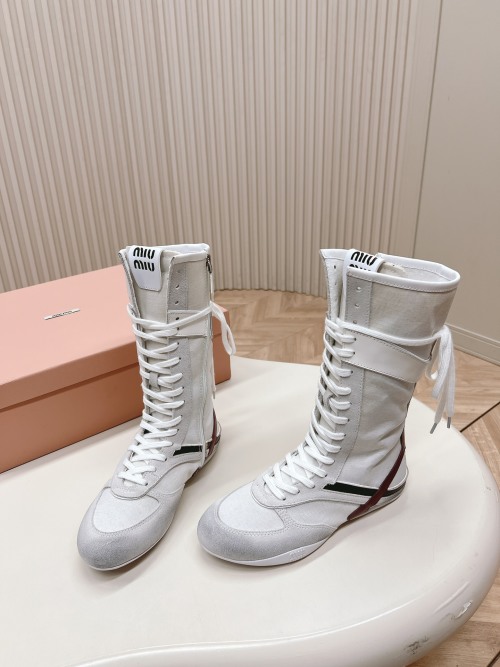 Miu Miu Women's Fall/Winter Lace-Up High-Top Sneaker Boots 1 Miu Miu Women's Fall/Winter Lace-Up High-Top Sneaker Boots