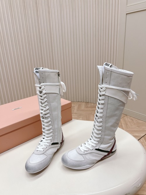Miu Miu High-Top Lace-Up Sneaker Boots - Sporty & Chic - Size 35-40 1 Miu Miu High-Top Lace-Up Sneaker Boots - Sporty & Chic - Size 35-40