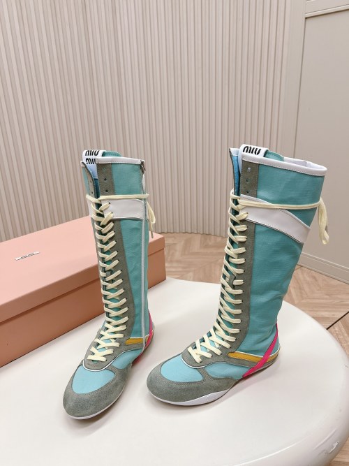 Miu Miu Boxing-Inspired High-Top Boots - Fashionable Sporty Comfort 1 Miu Miu Boxing-Inspired High-Top Boots - Fashionable Sporty Comfort