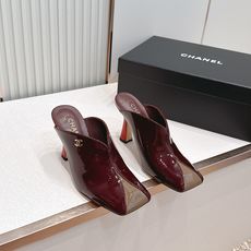 Chanel 香奈儿 法式复古 亮面漆皮拼色 高跟穆勒鞋 外穿懒人半拖 这双拼色穆勒鞋也太会了吧!!,亮 Chanel 香奈儿 法式复古 亮面漆皮拼色 高跟穆勒鞋 外穿懒人半拖 这双拼色穆勒鞋也太会了吧!!,亮