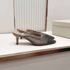 Brunello Cucinelli 26ss女士镶珠装饰休闲穆勒拖鞋凉鞋 BC新款新品女士条纹麂皮穆勒 Brunello Cucinelli 26ss女士镶珠装饰休闲穆勒拖鞋凉鞋 BC新款新品女士条纹麂皮穆勒