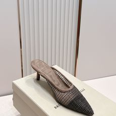 Brunello Cucinelli 26ss女士镶珠装饰休闲穆勒拖鞋凉鞋 BC新款新品女士条纹麂皮穆勒 Brunello Cucinelli 26ss女士镶珠装饰休闲穆勒拖鞋凉鞋 BC新款新品女士条纹麂皮穆勒