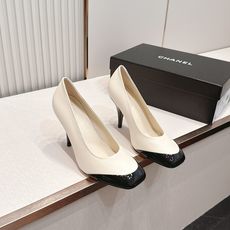 Chanel 香奈儿 新款高跟凉鞋单鞋 撞色拼接款复古千金风爆款,精致拼接设计搭配多色可选,轻奢显贵氛围 Chanel 香奈儿 新款高跟凉鞋单鞋 撞色拼接款复古千金风爆款,精致拼接设计搭配多色可选,轻奢显贵氛围