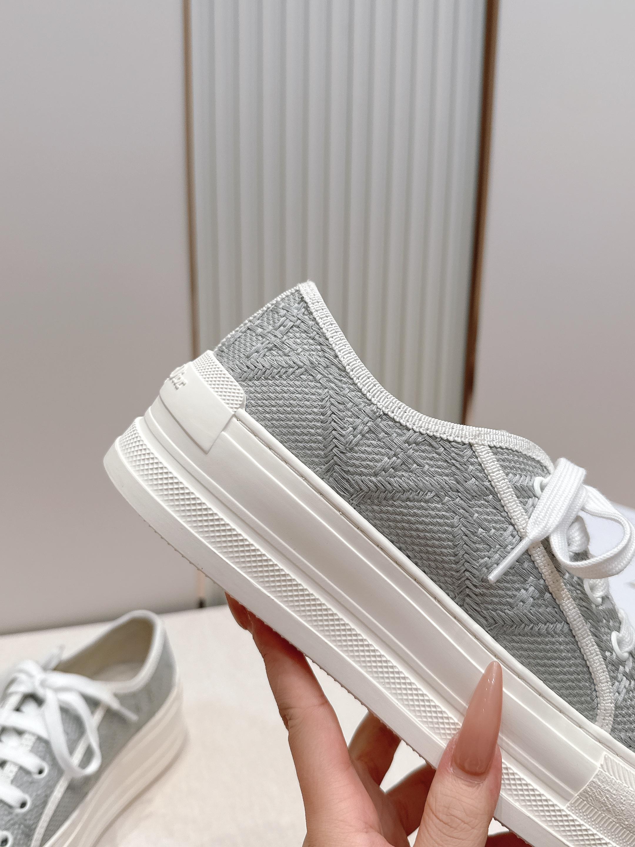 2026最新色系！ 顶级版本  Dior迪奥Walk'n系列 老花 刺绣 厚底帆布鞋 休闲鞋  全新升级
