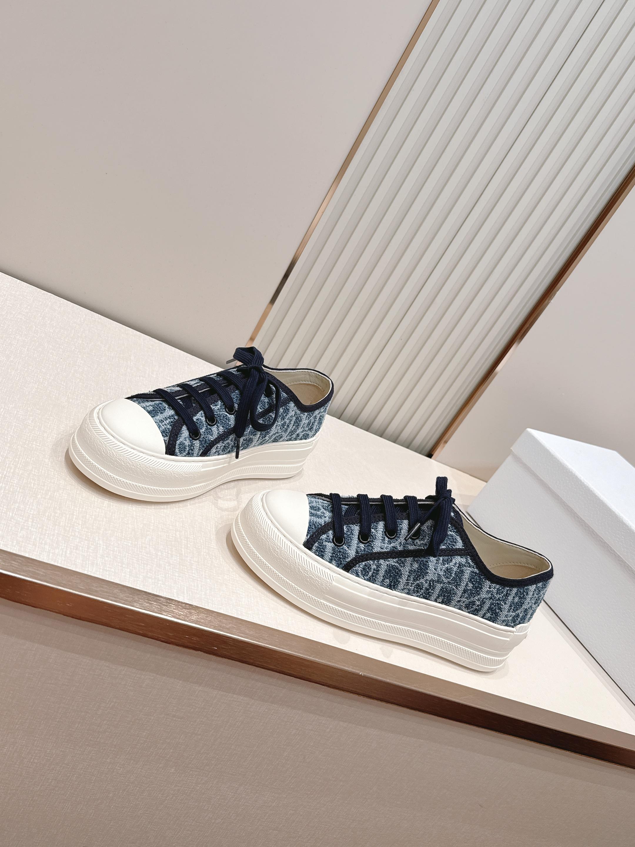 2026最新色系！ 顶级版本  Dior迪奥Walk'n系列 老花 刺绣 厚底帆布鞋 休闲鞋  全新升级
