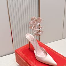 代购级Rene Caovilla 26/夏季新款 绸缎尖头细跟高跟鞋👠 Rene Caovilla这款高 代购级Rene Caovilla 26/夏季新款 绸缎尖头细跟高跟鞋👠 Rene Caovilla这款高