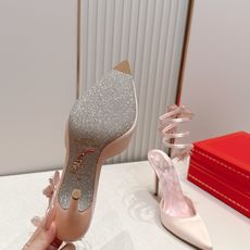 代购级Rene Caovilla 26/夏季新款 绸缎尖头细跟高跟鞋👠 Rene Caovilla这款高 代购级Rene Caovilla 26/夏季新款 绸缎尖头细跟高跟鞋👠 Rene Caovilla这款高