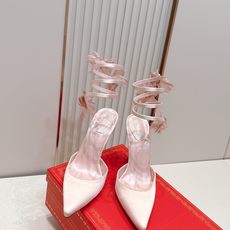 代购级Rene Caovilla 26/夏季新款 绸缎尖头细跟高跟鞋👠 Rene Caovilla这款高 代购级Rene Caovilla 26/夏季新款 绸缎尖头细跟高跟鞋👠 Rene Caovilla这款高