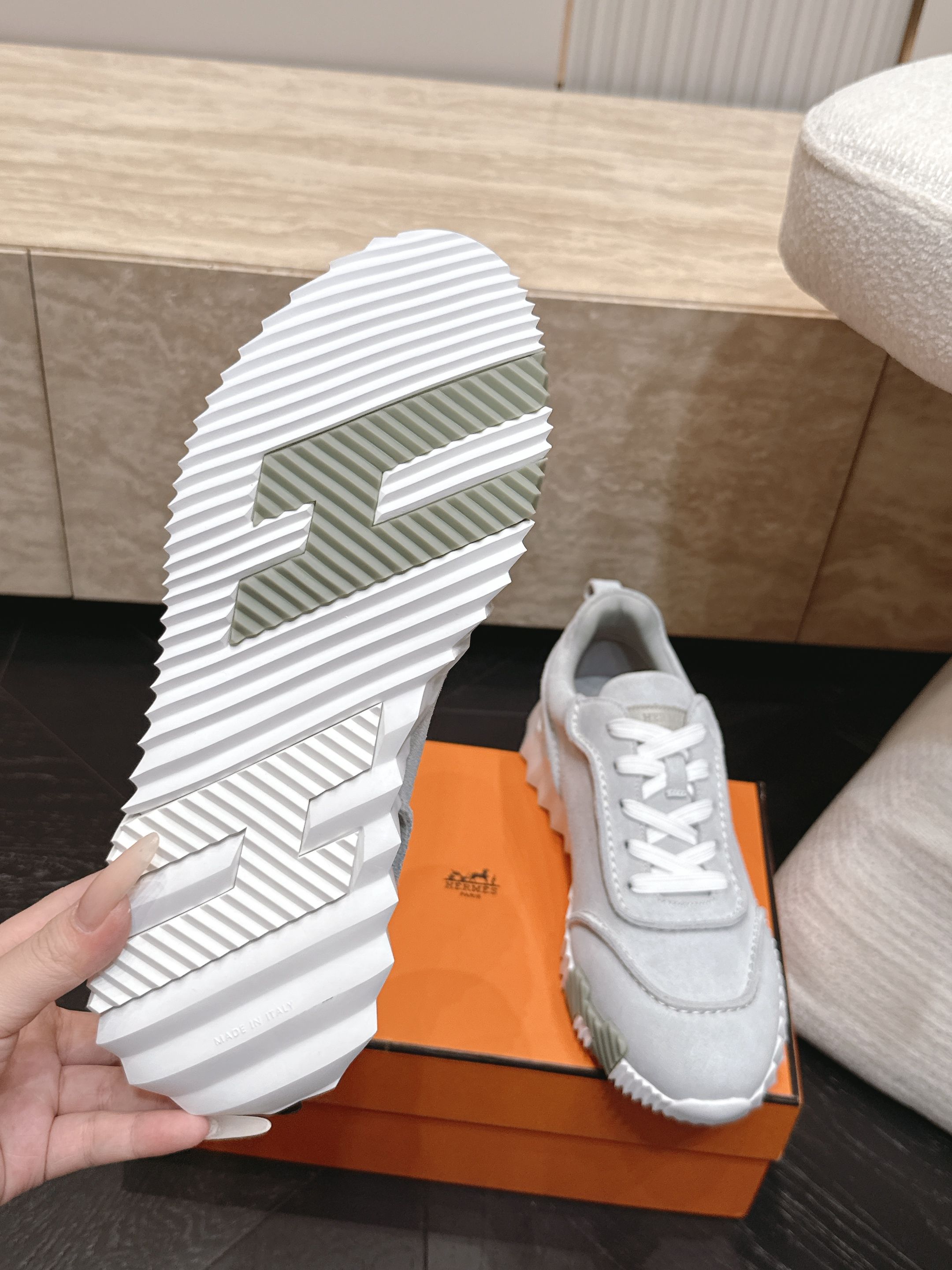 Hermes 爱马仕 2026 新款厚底休闲运动鞋德训鞋 情侣款 男士+10工艺极致，同步专柜上新.鞋子