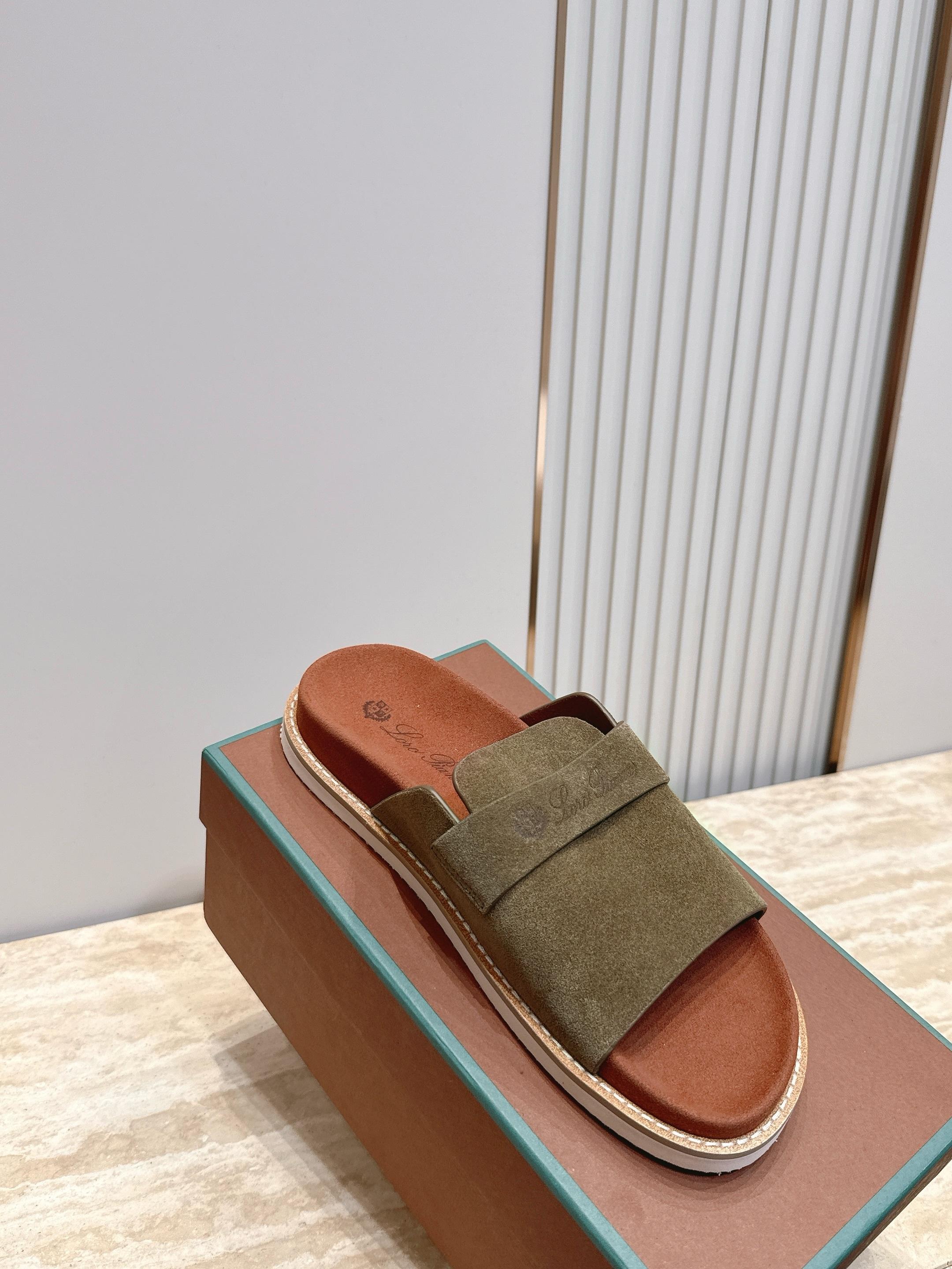 顶版 Brunello Cucinelli BC男士休闲男凉拖鞋饭列｜此款凉拖鞋鞋面料采用意大利进口高丝