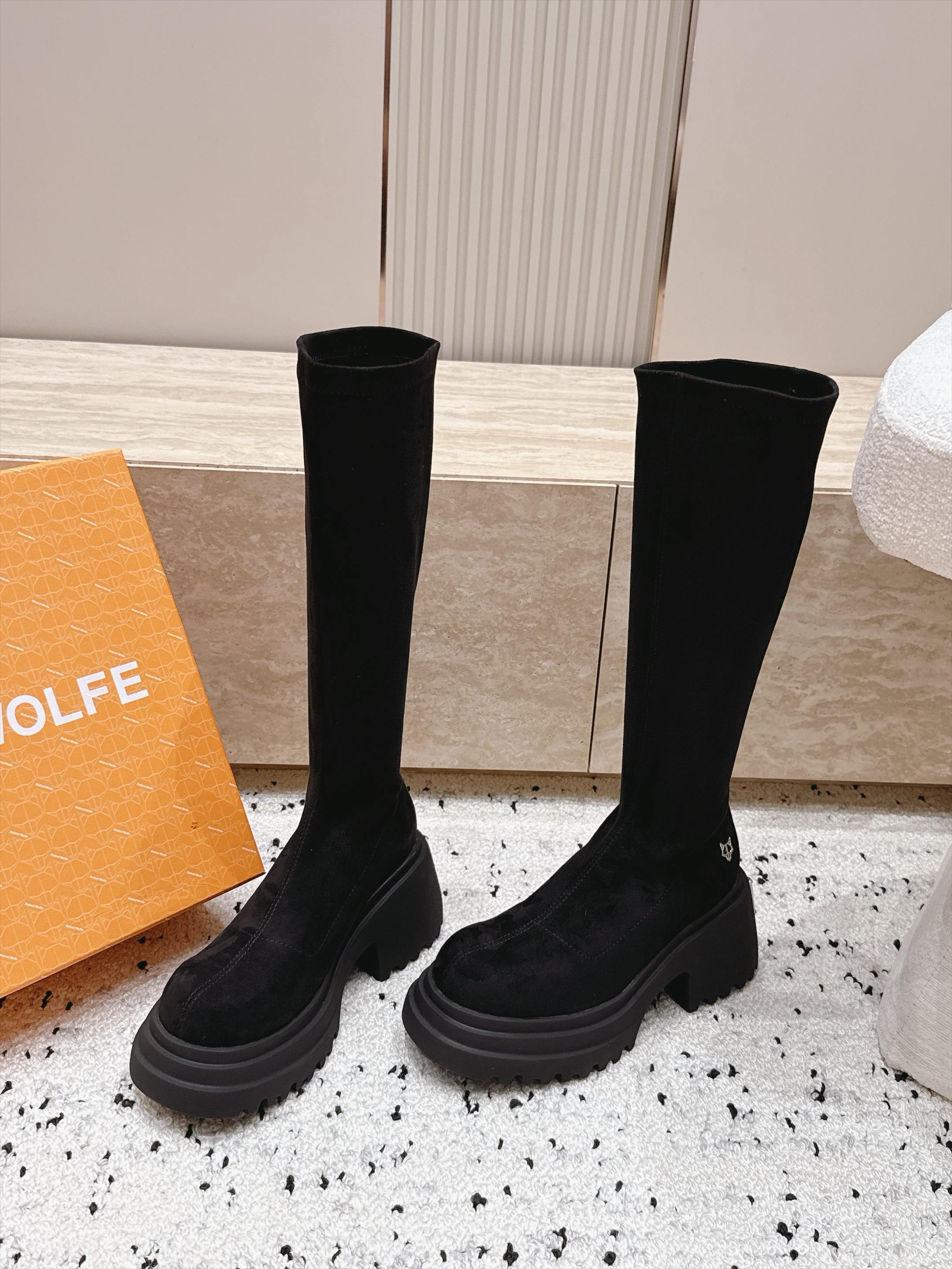nakedwolf 26vs秋季最新秀场恨天高防水台时装靴系列…… 【圆头厚底弹力高靴】 nakedwolf*e 耐德·