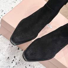 MiuMiu 缪缪 秋冬最新款复古粗跟时装靴、牛仔靴 走秀款时尚博主同款 早秋力推单品!复古欧美风格 炸街必备单品 非 MiuMiu 缪缪 秋冬最新款复古粗跟时装靴、牛仔靴 走秀款时尚博主同款 早秋力推单品!复古欧美风格 炸街必备单品 非