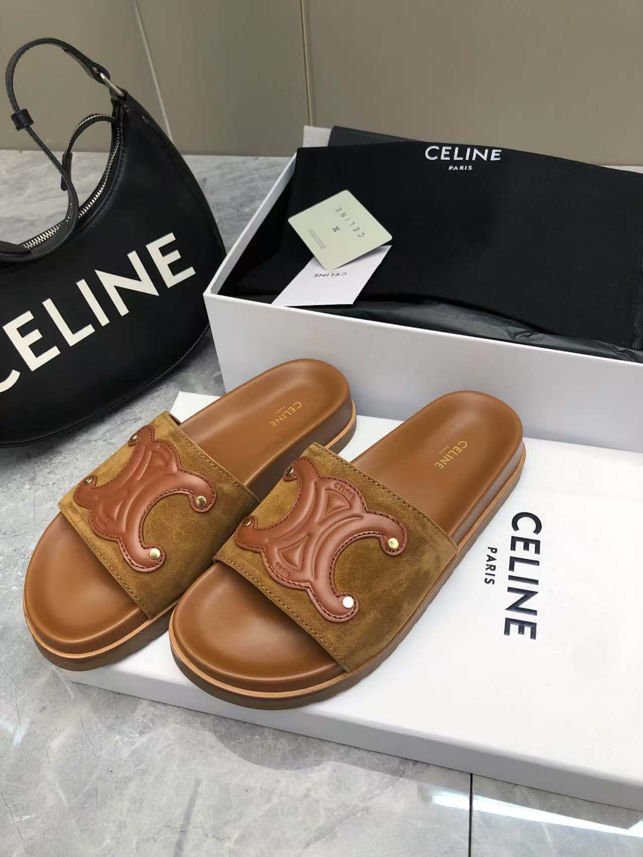 Celine Women's Triomphe Logo Slide Sandals | Luxurious & Comfortable 7 a1746512575073 2575