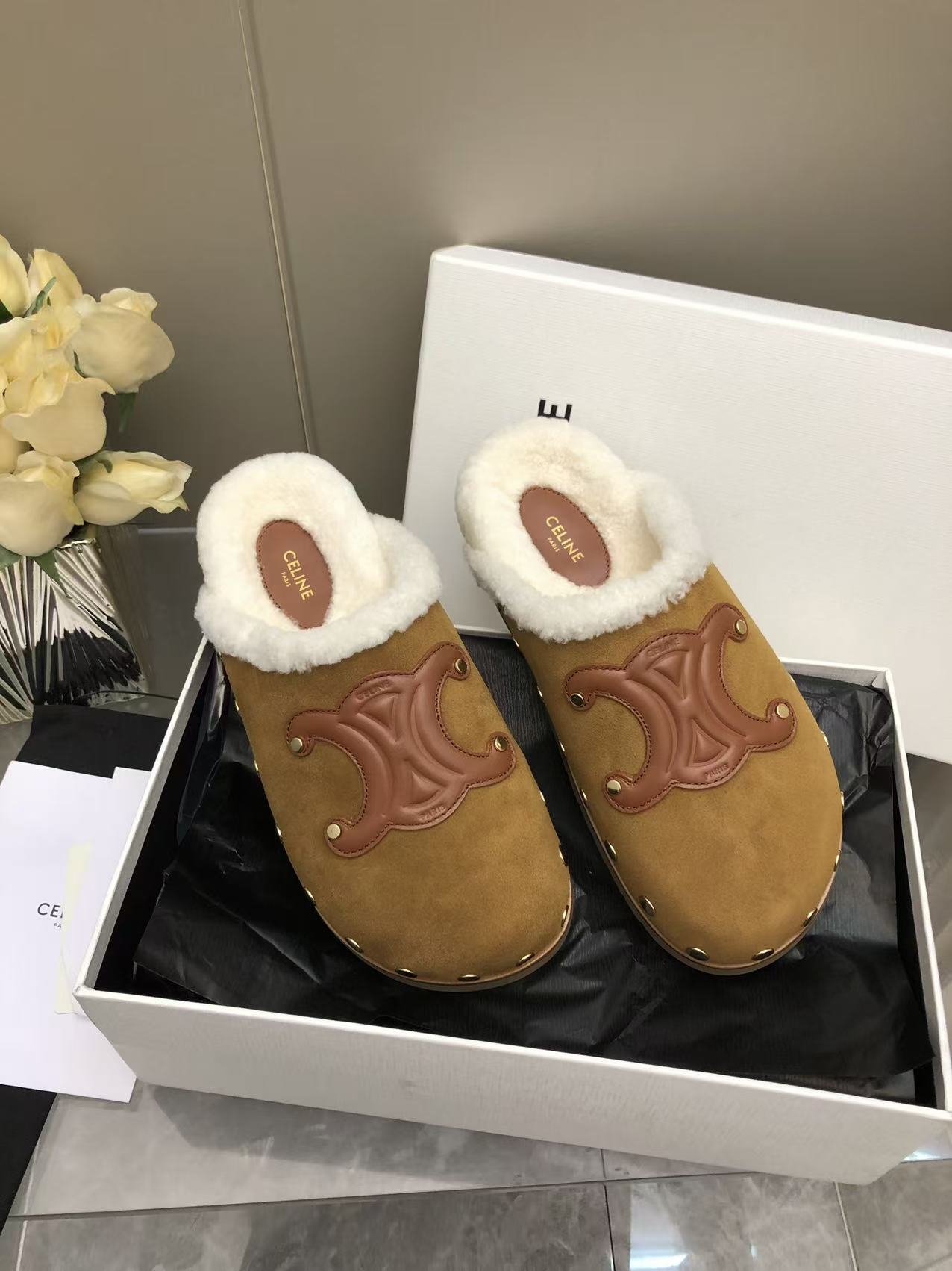 셀린느 브라운 스웨이드 비르켄슈토크 신발 98770 이미지 4
