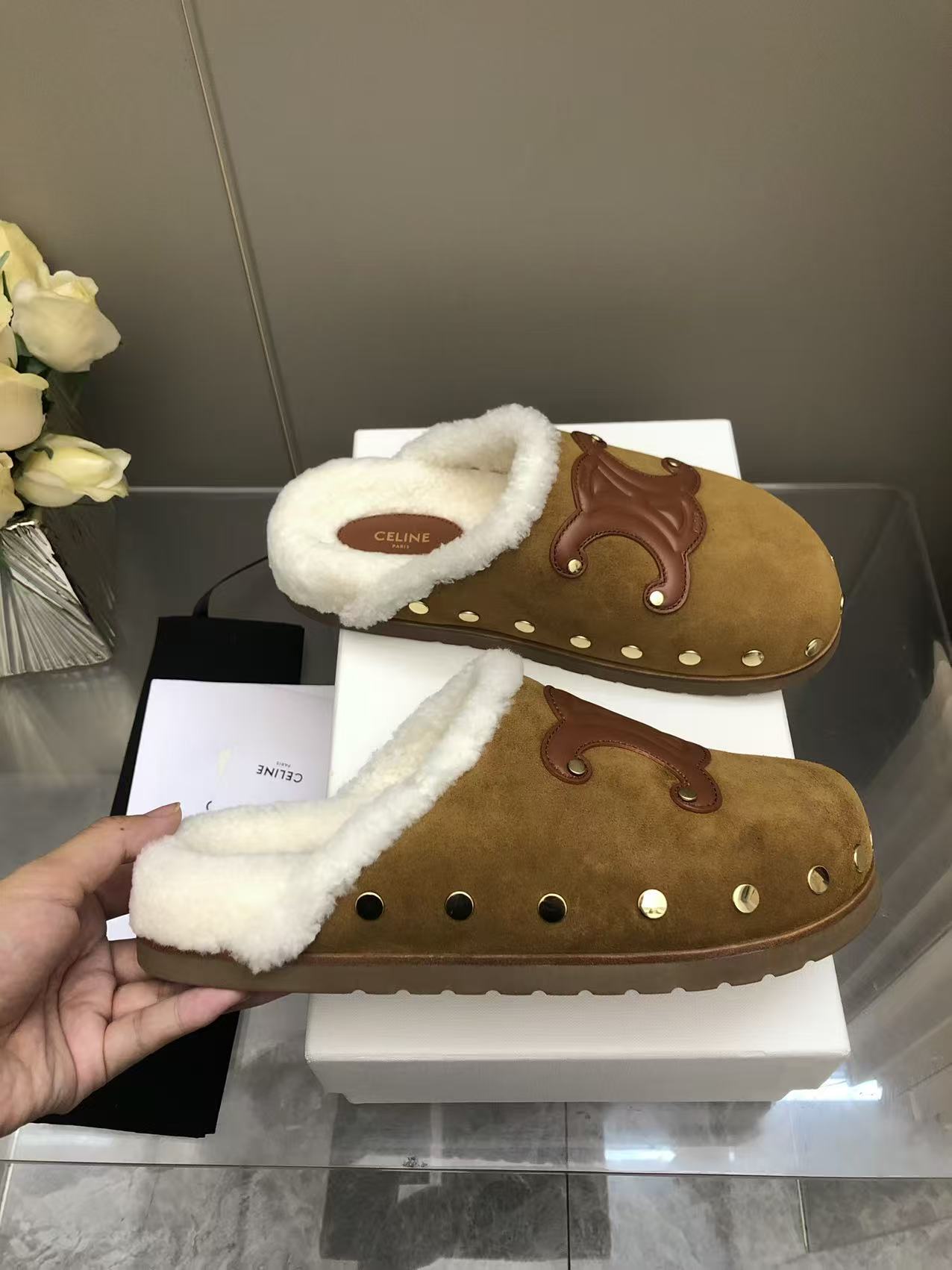 셀린느 브라운 스웨이드 비르켄슈토크 신발 98770 이미지 2