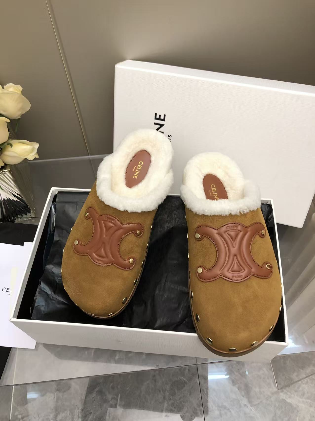셀린느 브라운 스웨이드 비르켄슈토크 신발 98770 이미지 7