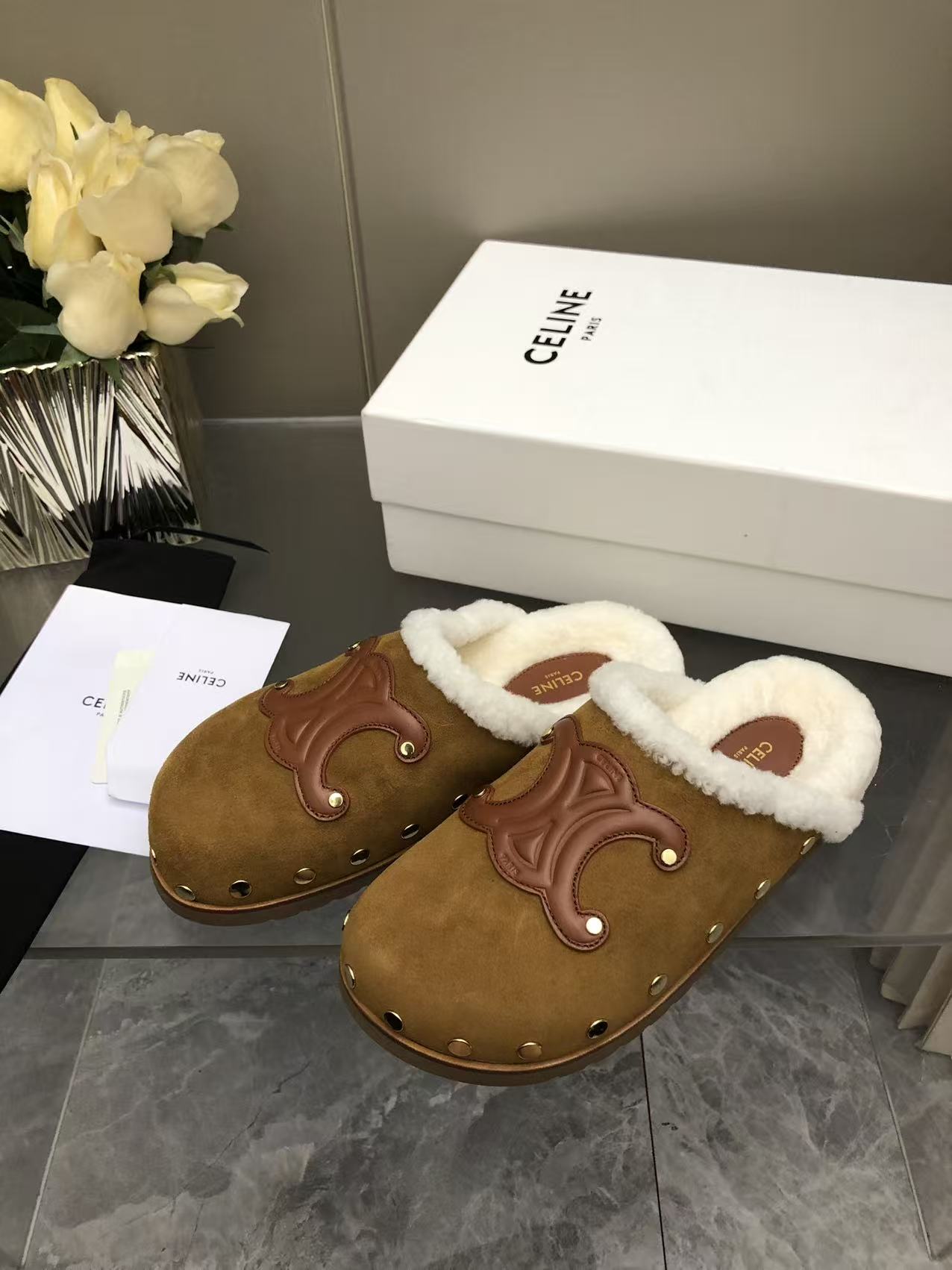 셀린느 브라운 스웨이드 비르켄슈토크 신발 98770 이미지 8
