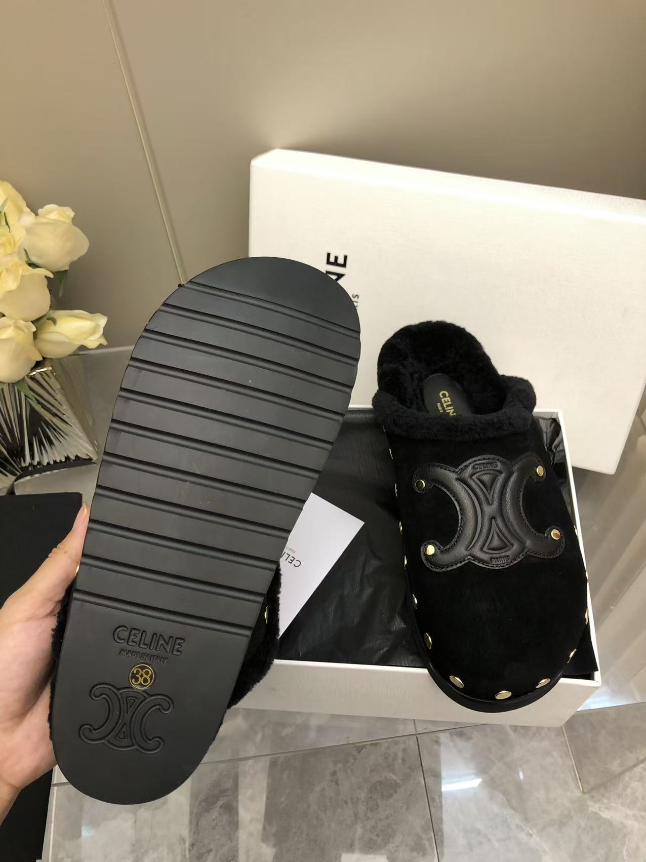 셀린느 브라운 스웨이드 빌켄슈톡 신발 98769 이미지 6