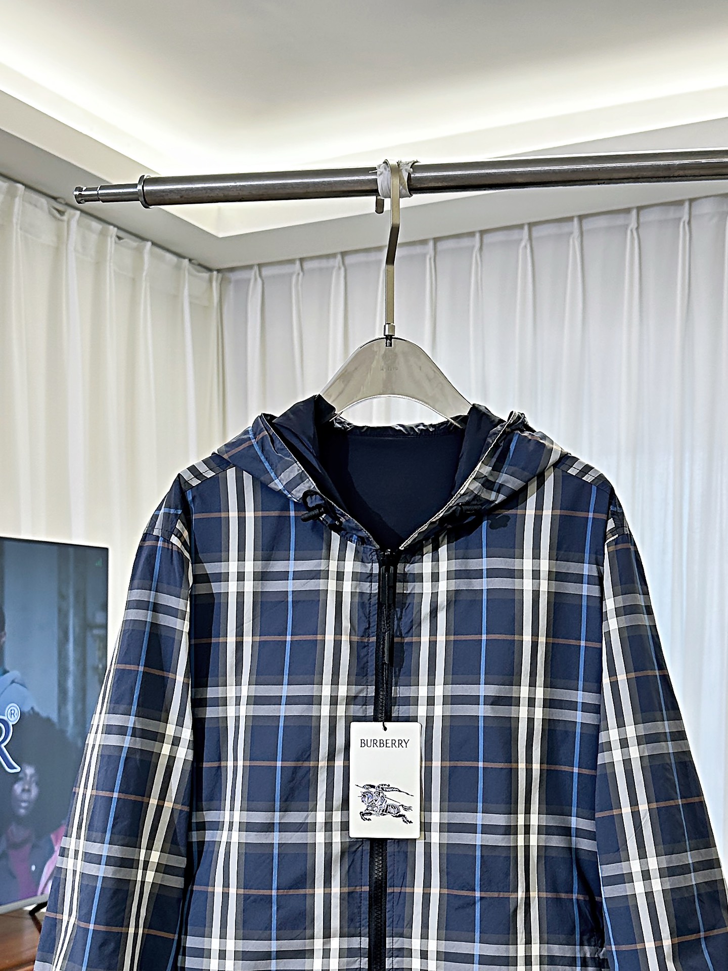 BUR｜25ss新款 双面两穿格纹连帽外套码数S-M-L-XL-2XL 男女同款 现货发售经典双面可穿外