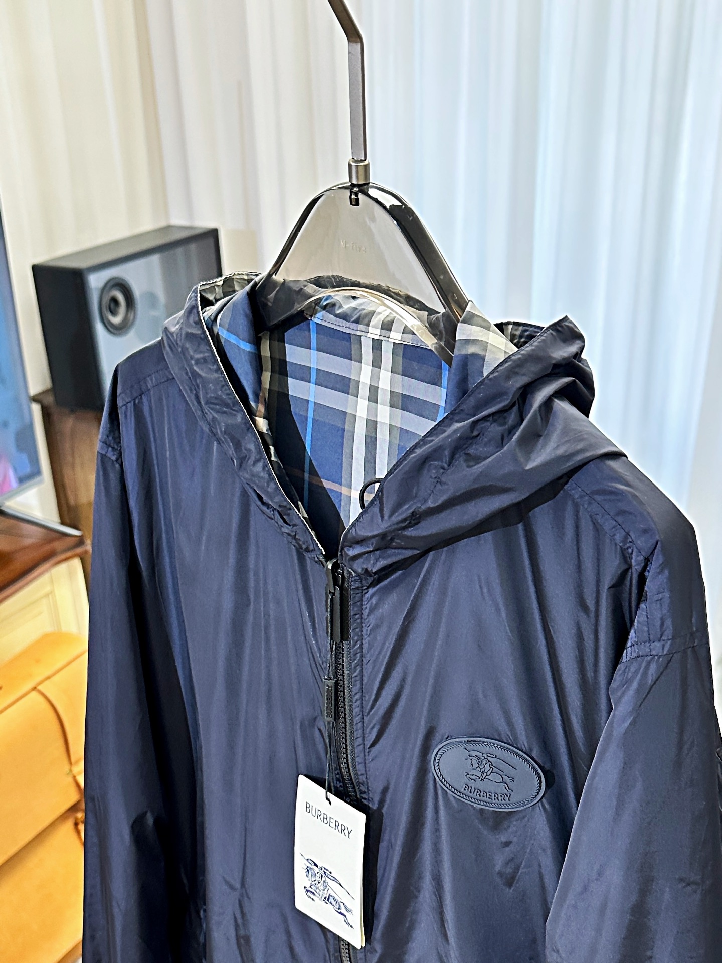 BUR｜25ss新款 双面两穿格纹连帽外套码数S-M-L-XL-2XL 男女同款 现货发售经典双面可穿外