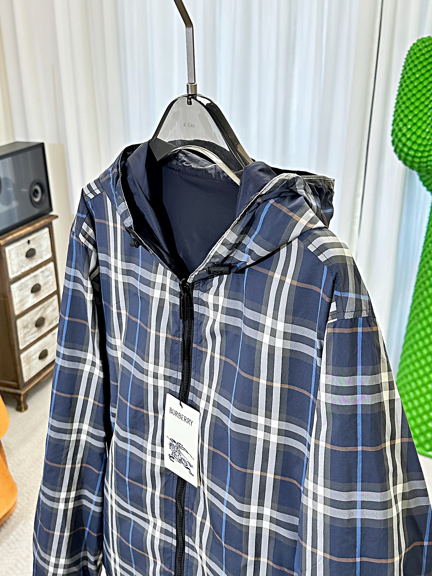BUR｜25ss新款 双面两穿格纹连帽外套码数S-M-L-XL-2XL 男女同款 现货发售经典双面可穿外
