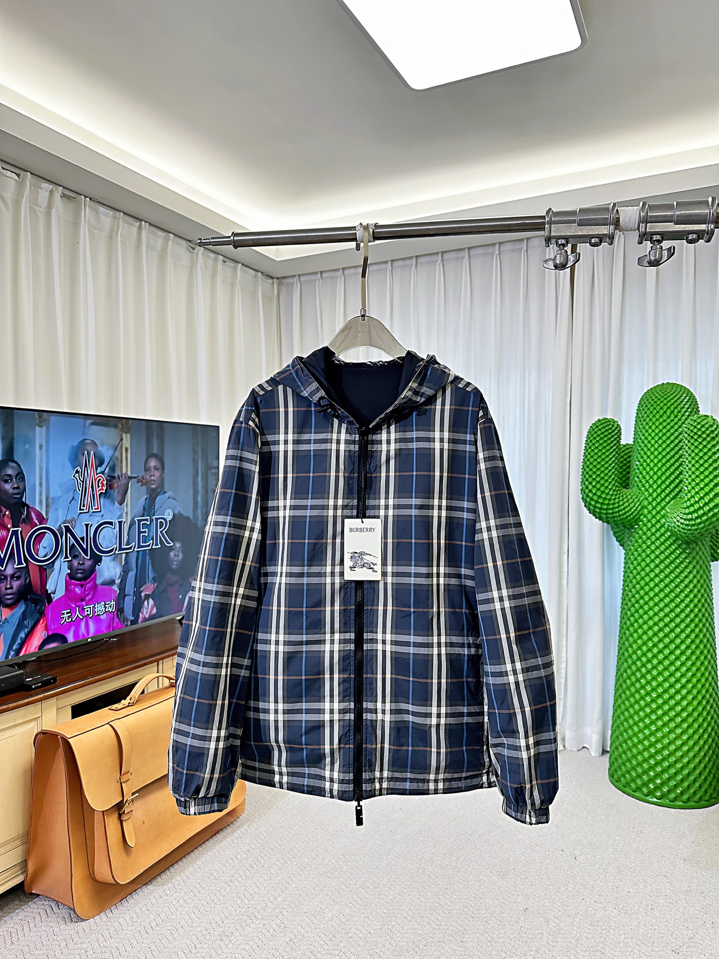 BUR｜25ss新款 双面两穿格纹连帽外套码数S-M-L-XL-2XL 男女同款 现货发售经典双面可穿外