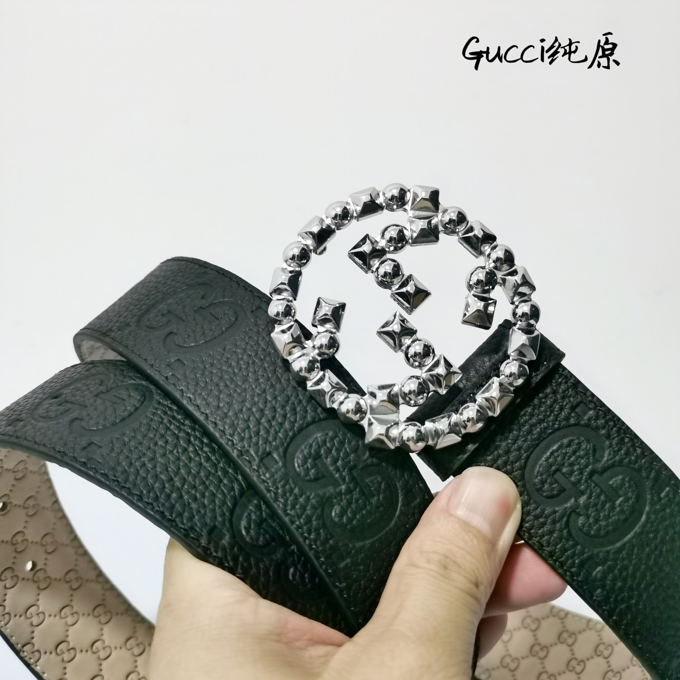 GUCCi古琦男士宽度4.0CM简单大方精品五金佩戴效果非常不错送礼自用最佳推荐