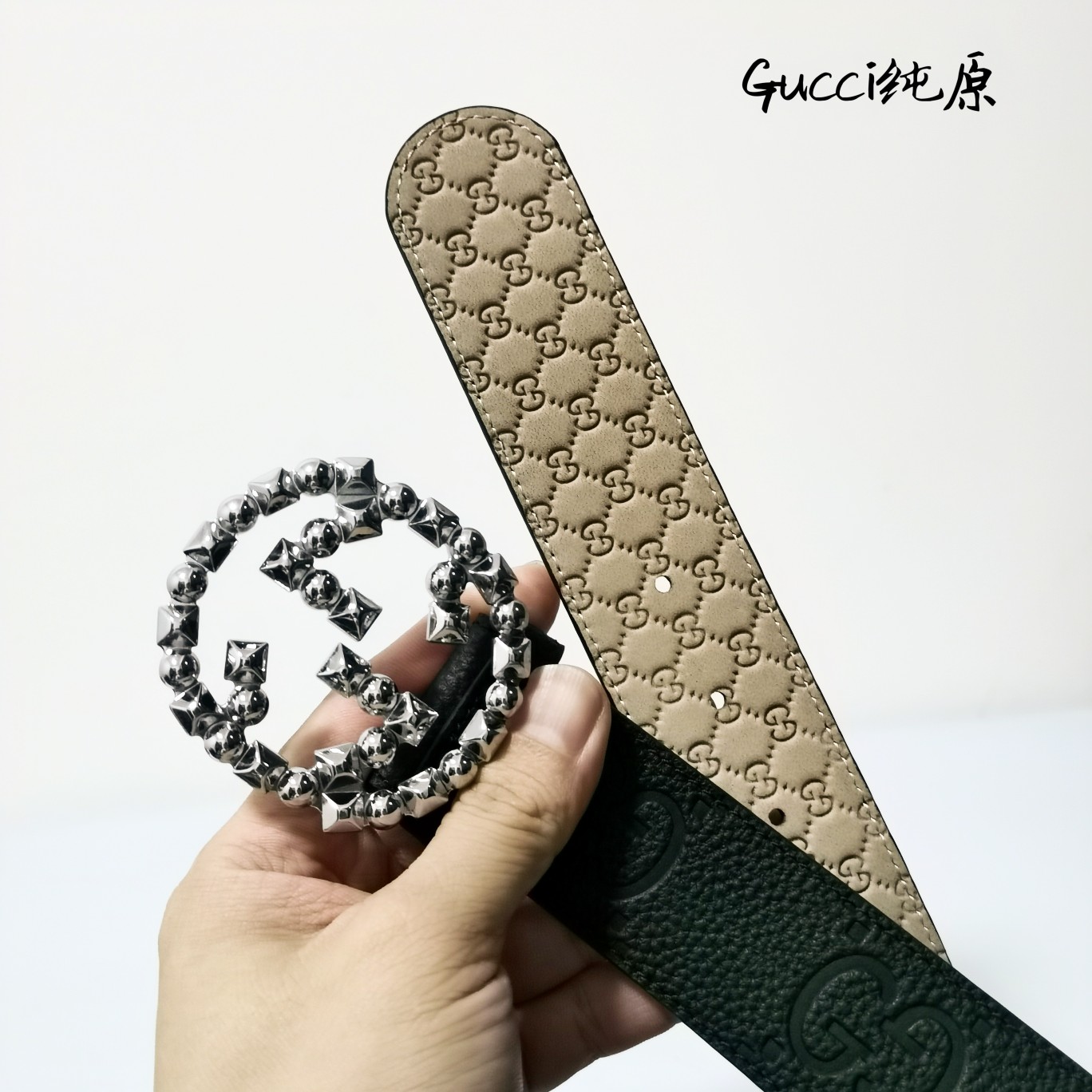 GUCCi古琦男士宽度4.0CM简单大方精品五金佩戴效果非常不错送礼自用最佳推荐