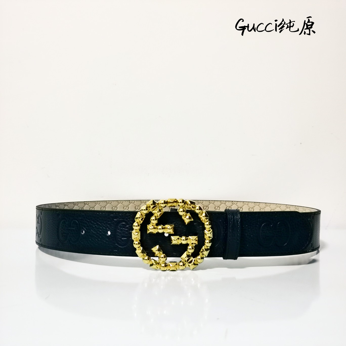 GUCCi古琦男士宽度4.0CM简单大方精品五金佩戴效果非常不错送礼自用最佳推荐