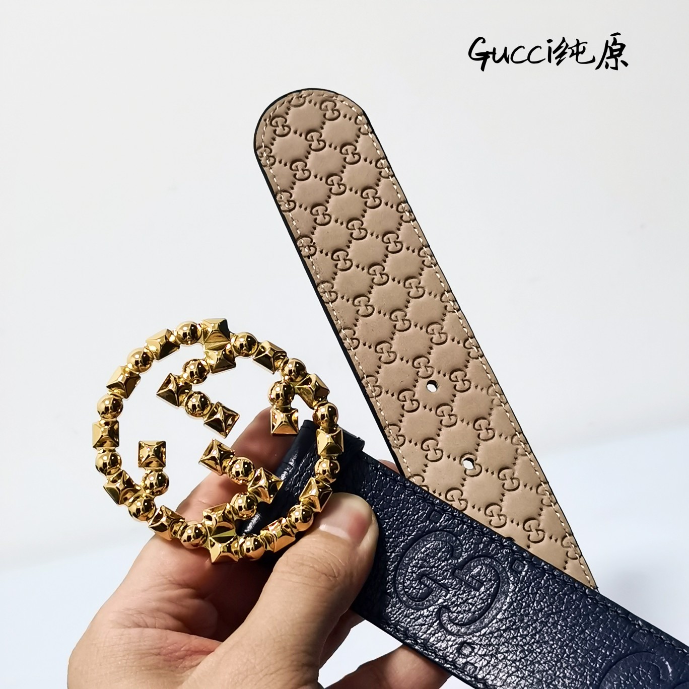 GUCCi古琦男士宽度4.0CM简单大方精品五金佩戴效果非常不错送礼自用最佳推荐