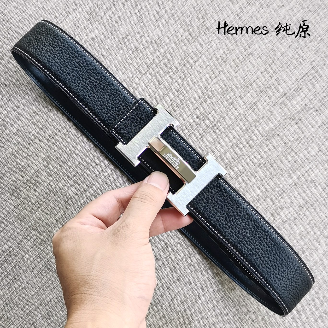爆款Hermès爱马仕双面原版原单品质进口头层牛皮寸半38mm配官网H扣！