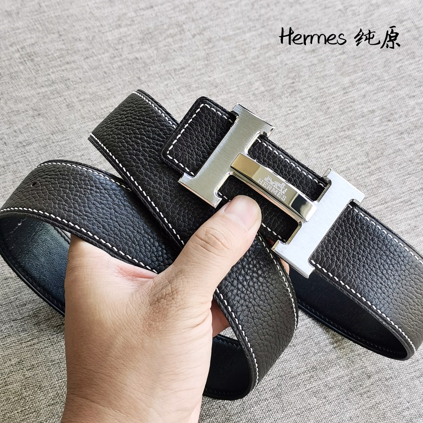 爆款Hermès爱马仕双面原版原单品质进口头层牛皮寸半38mm配官网H扣！